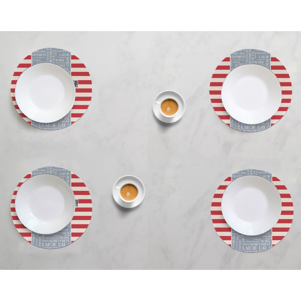 Labor Day Round Linen Placemats - LIFESTYLE (set of 4)