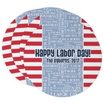 Labor Day Round Paper Coasters w/ Name or Text