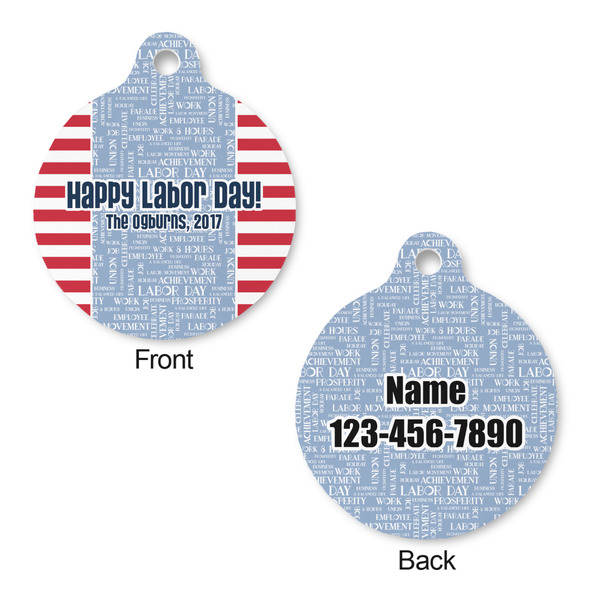 Labor Day Round Pet ID Tag - Large - Approval