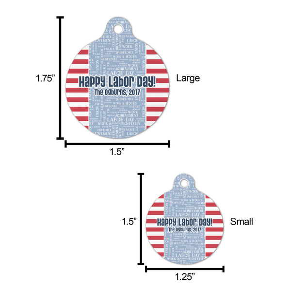 Labor Day Round Pet ID Tag - Large - Comparison Scale
