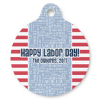 Labor Day Round Pet ID Tag - Large (Personalized)