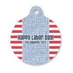 Labor Day Round Pet ID Tag - Small (Personalized)