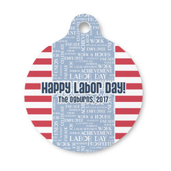 Labor Day Round Pet ID Tag - Small (Personalized)