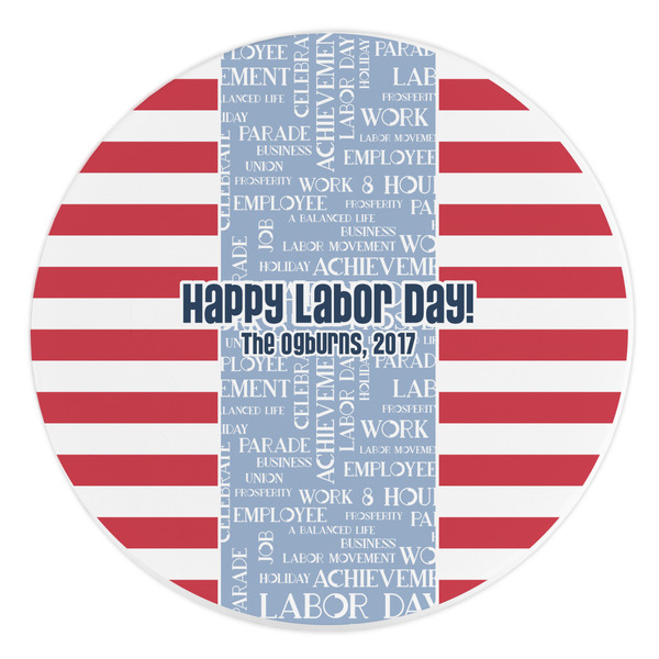 Custom Labor Day Round Stone Trivet (Personalized)