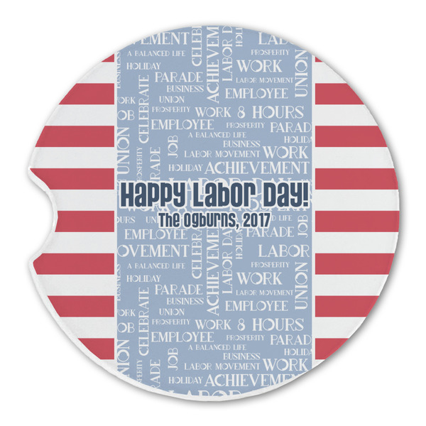 Custom Labor Day Sandstone Car Coaster - Single (Personalized)