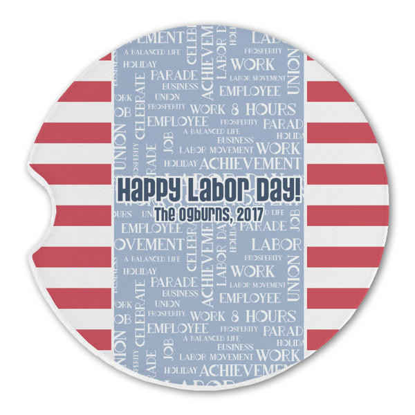Labor Day Sandstone Car Coaster - Single