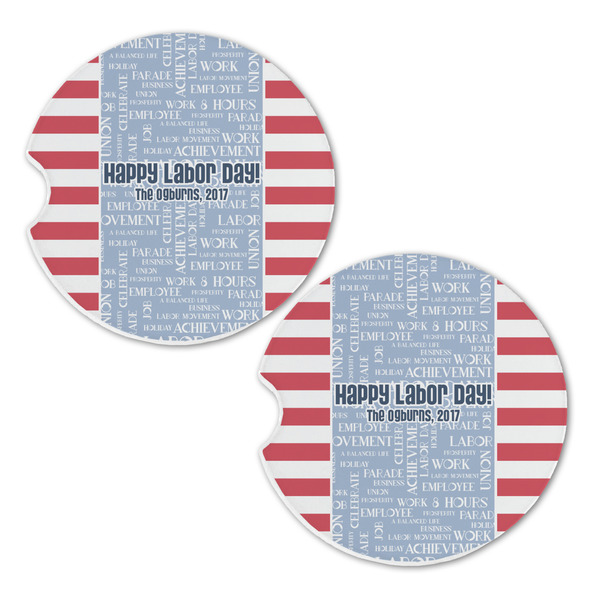 Labor Day Sandstone Car Coasters - Set of 2