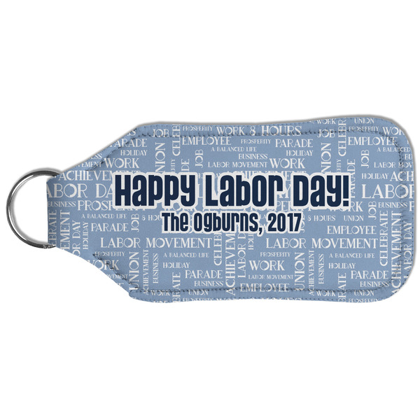 Labor Day Sanitizer Holder Keychain - Large (Back)