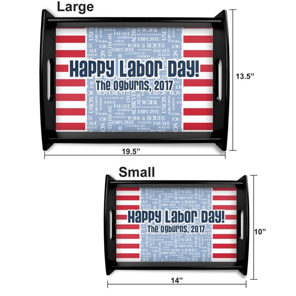 Labor Day Serving Tray Black Sizes