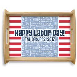 Labor Day Natural Wooden Tray - Large (Personalized)
