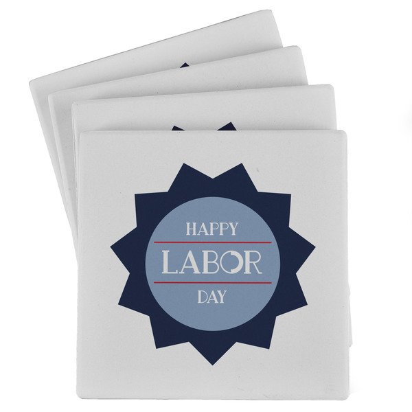 Custom Labor Day Absorbent Stone Coasters - Set of 4