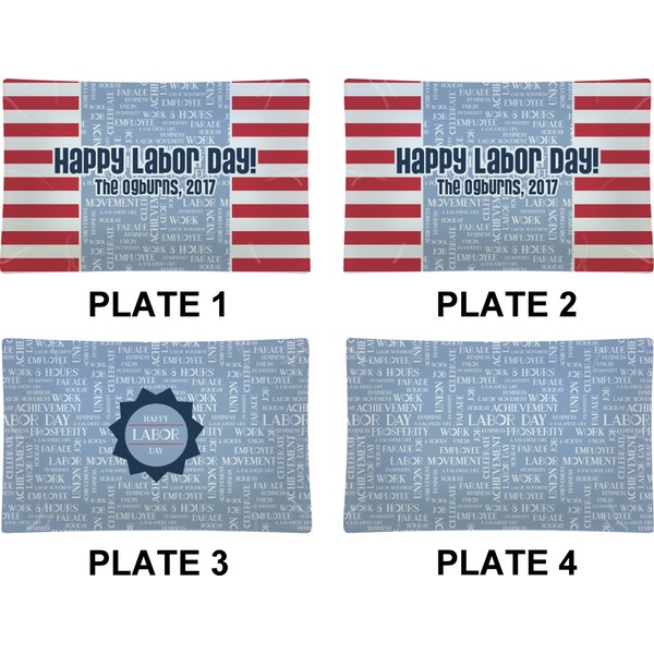 Labor Day Set of Rectangular Dinner Plates (Approval)