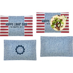 Labor Day Set of 4 Glass Rectangular Lunch / Dinner Plate (Personalized)