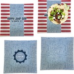 Labor Day Set of 4 Glass Square Lunch / Dinner Plate 9.5" (Personalized)