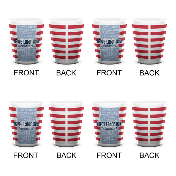 Labor Day Shot Glass - White - Set of 4 - APPROVAL