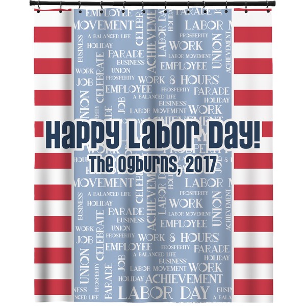 Custom Labor Day Extra Long Shower Curtain - 70"x84" (Personalized)