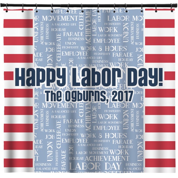 Custom Labor Day Shower Curtain - 71" x 74" (Personalized)
