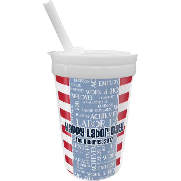 Custom Labor Day Sippy Cup with Straw (Personalized)