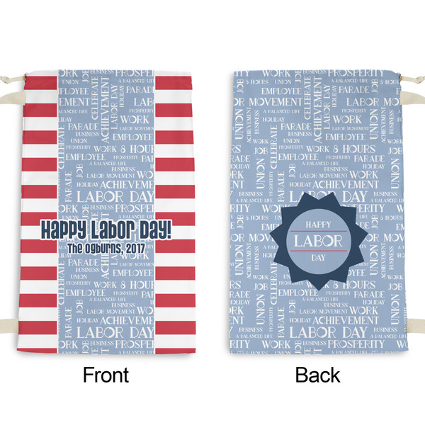 Labor Day Small Laundry Bag - Front & Back View
