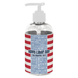 Labor Day Plastic Soap / Lotion Dispenser (8 oz - Small - White) (Personalized)