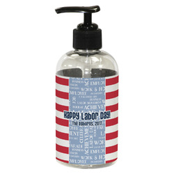Labor Day Plastic Soap / Lotion Dispenser (8 oz - Small - Black) (Personalized)