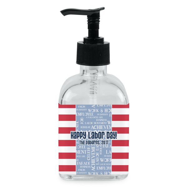Custom Labor Day Glass Soap & Lotion Bottle - Single Bottle (Personalized)