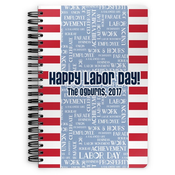 Custom Labor Day Spiral Notebook - 7x10 w/ Name or Text