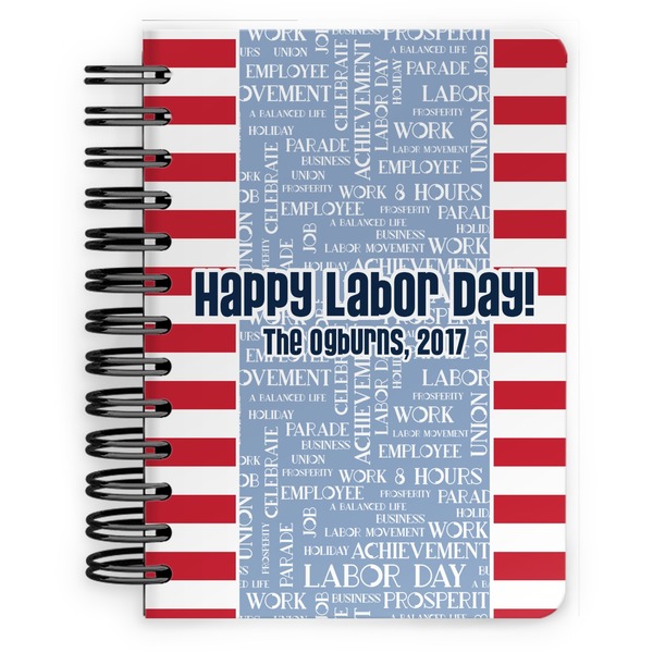 Custom Labor Day Spiral Notebook - 5x7 w/ Name or Text