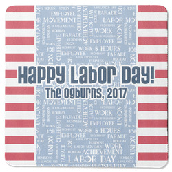 Labor Day Square Rubber Backed Coaster (Personalized)