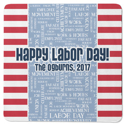 Labor Day Square Rubber Backed Coaster (Personalized)