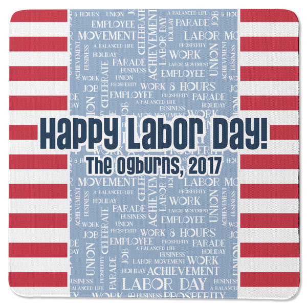 Labor Day Square Coaster Rubber Back - Single