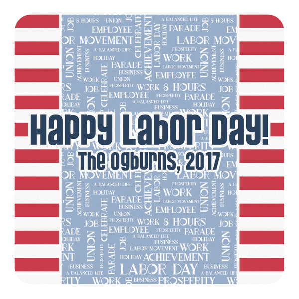 Custom Labor Day Square Decal (Personalized)