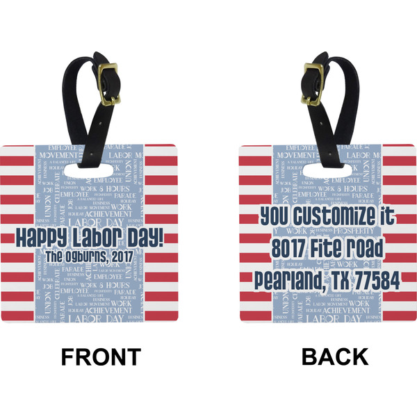 Labor Day Square Luggage Tag (Front + Back)