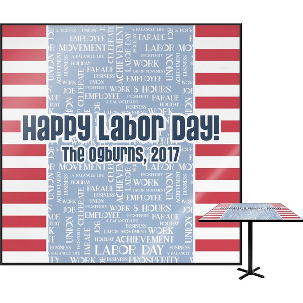 Custom Labor Day Square Table Top - 30" (Personalized)