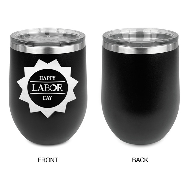 Labor Day Stainless Wine Tumblers - Black - Single Sided - Approval