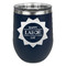 Labor Day Stainless Wine Tumblers - Navy - Double Sided - Front