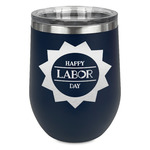 Labor Day Stemless Stainless Steel Wine Tumbler - Navy - Single Sided