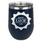 Labor Day Stainless Wine Tumblers - Navy - Single Sided - Front