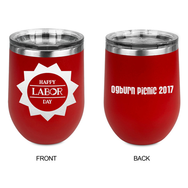 Labor Day Stainless Wine Tumblers - Red - Double Sided - Approval