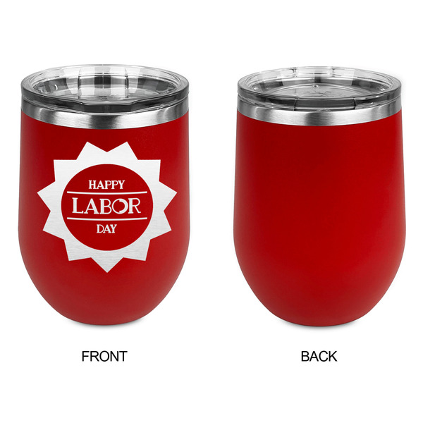 Labor Day Stainless Wine Tumblers - Red - Single Sided - Approval