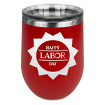 Labor Day Stemless Stainless Steel Wine Tumbler - Red - Single Sided
