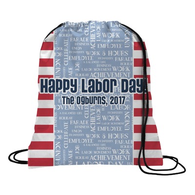 Labor Day Drawstring Backpack - Medium (Personalized)