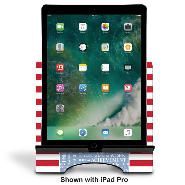 Labor Day Stylized Tablet Stand - Front with ipad