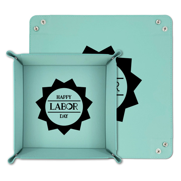 Labor Day Teal Faux Leather Valet Trays - PARENT MAIN