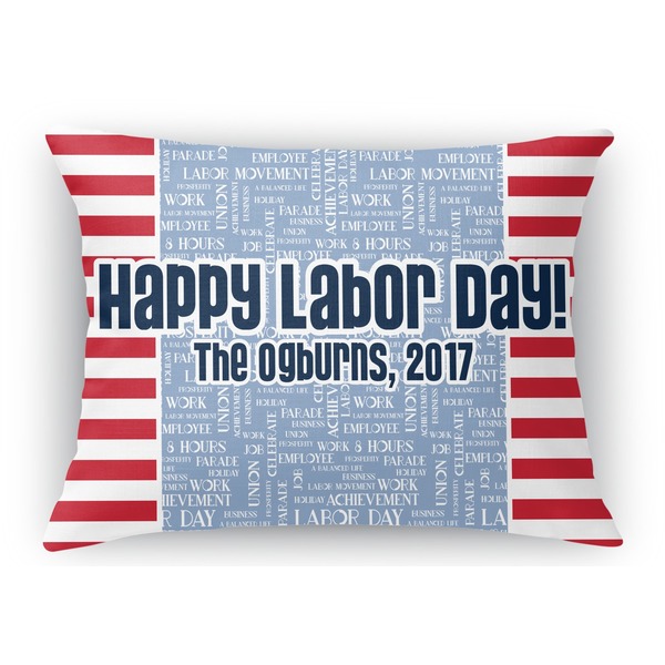 Custom Labor Day Rectangular Throw Pillow Case (Personalized)