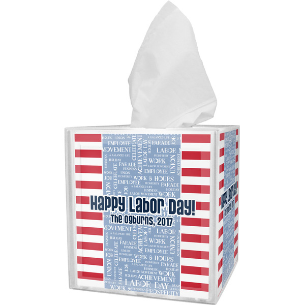 Custom Labor Day Tissue Box Cover (Personalized)