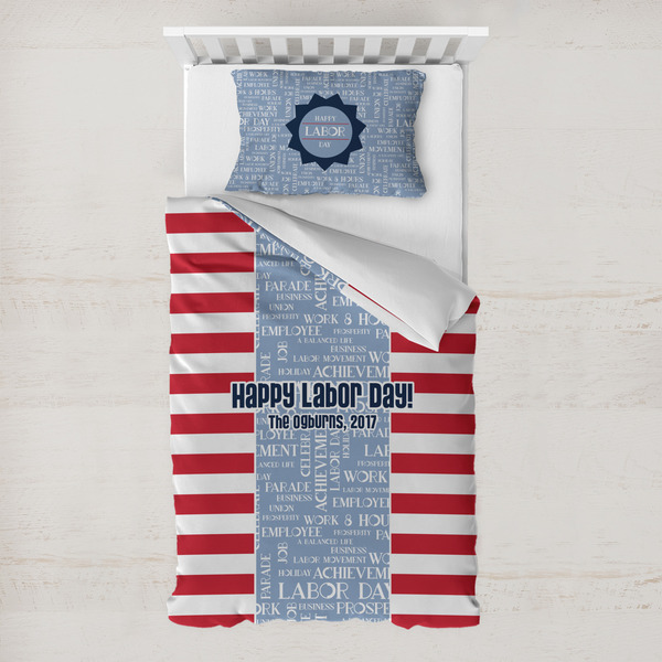 Custom Labor Day Toddler Bedding Set - With Pillowcase (Personalized)