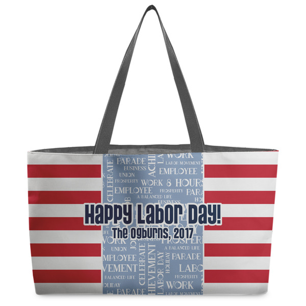 Custom Labor Day Beach Totes Bag - w/ Black Handles (Personalized)