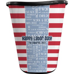 Labor Day Waste Basket - Single Sided (Black) (Personalized)