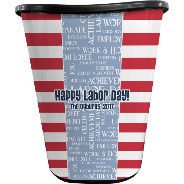 Custom Labor Day Waste Basket - Single Sided (Black) (Personalized)